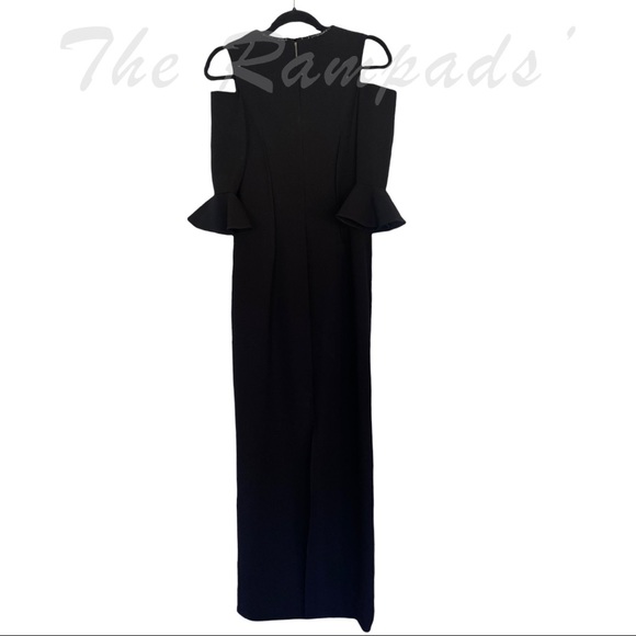 NWT Rickie Freeman for Teri Jon Black Detail Formal Evening Dress Size 6 - Picture 5 of 14